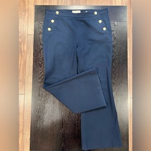 Michael Kors High-Rise Mariner Flare Pants in Blue